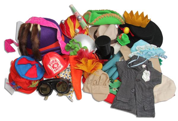 Giant Collection of Puppet Hats & Costumes From Captain Kangaroo -- Includes Bunny Rabbit Hats