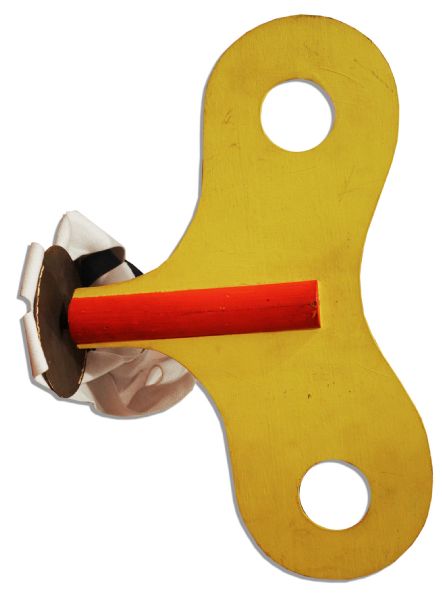 Yellow Wind-Up Key Prop From the Captain Kangaroo Show