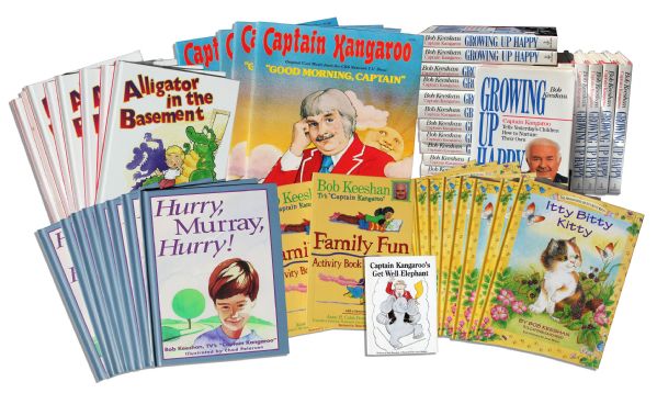Collection of Captain Kangaroo Children's Books -- Plus Bob Keeshan's Autobiography ''Growing Up Happy'' Owned by Him -- 53 Books