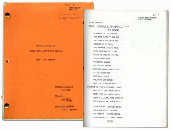 Captain Kangaroo Script From the 25th Anniversary Special Episode in 1981
