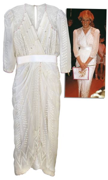 Princess Diana Iconic Dress Worn to a 1987 Benefit In London -- Handmade by the Prominent Designer Zandra Rhodes