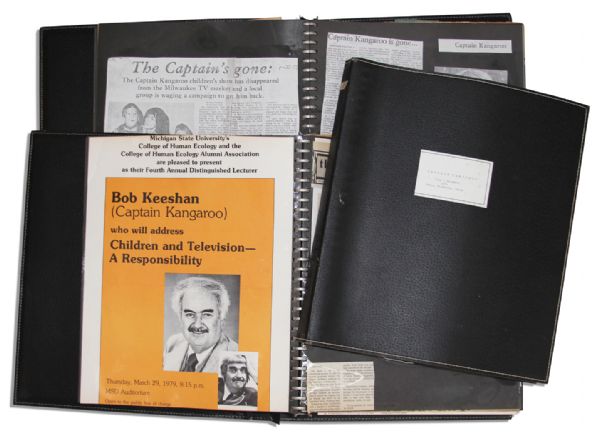 Captain Kangaroo Personally Owned Scrapbooks Covering 1974-1981 -- 7 Binders Filled With Personal Mementos & Achievements of the Show