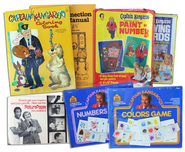 Lot of Captain Kangaroo Brand Name Toys From 1976 Through 1987 -- & Production Material From Bill Cosby's ''Picture Pages''