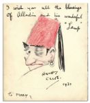 Illustrator Henry Clive Signed Drawing With Inscription 