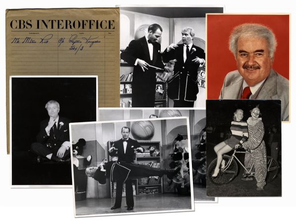Oversized Captain Kangaroo Photos Including One of Him as Clarabell the Clown on ''Howdy Doody'' -- Lot of 5