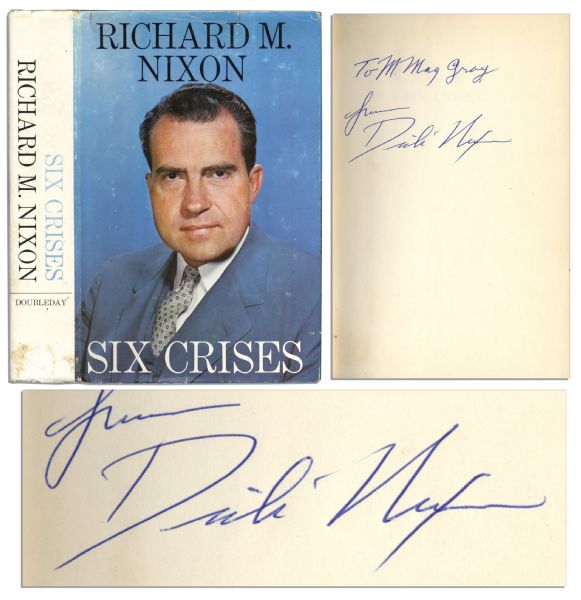 Richard Nixon Signed First Edition of ''Six Crises''