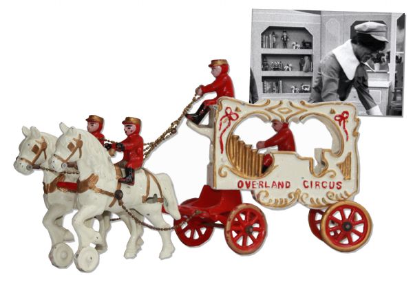 Cast Iron Horse Drawn Circus Cart From the Set of Captain Kangaroo -- Seen on the Back Shelf