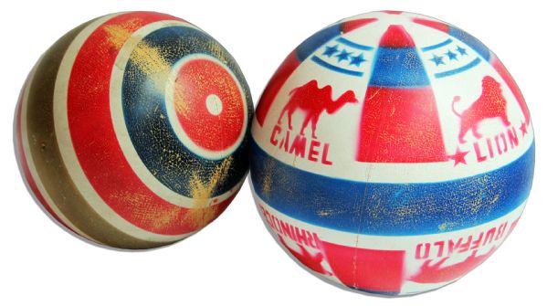 Two Colorful Rubber Balls From the Captain Kangaroo Show