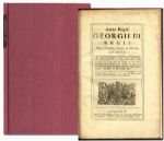 Original Printing of the 1764 Sugar Act -- Act Responsible for the No Taxation Without Representation Revolt by Colonists, Leading to the American Revolution