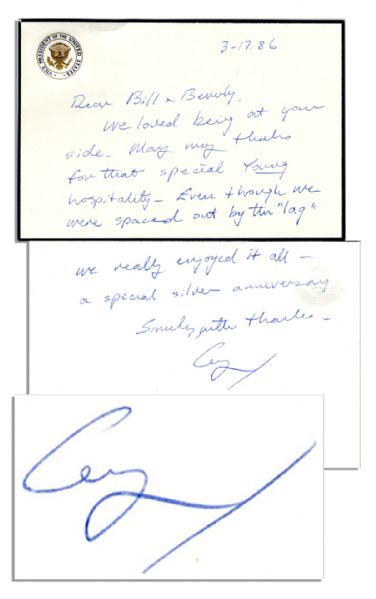 George H.W. Bush Autograph Letter Signed as Vice President -- ''...We loved being at your side...Even though we were spaced out by the 'lag'...''