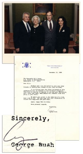 As President-Elect, George H.W. Bush Uses the Remaining Stock of His Vice Presidential Letterhead
