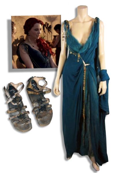 Lucy Lawless Screen-Worn Roman Gown From ''Spartacus''