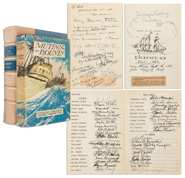 ''Mutiny on the Bounty'' Signed by the Best Picture Cast & Crew -- More Than 70 Signatures -- Producer Irving Thalberg, Director Frank Lloyd, Charles Laughton, Clark Gable, Francot Tone & More