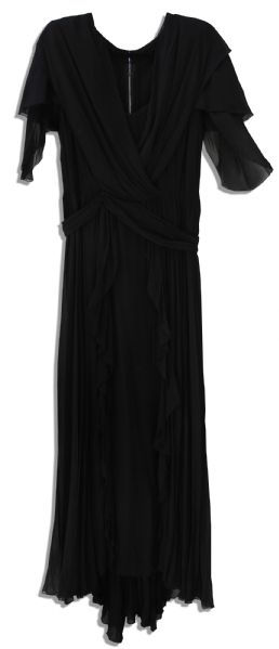 Broadway Legend Ethel Barrymore Incredibly Elegant Black Chiffon Evening Gown