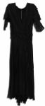 Broadway Legend Ethel Barrymore Incredibly Elegant Black Chiffon Evening Gown