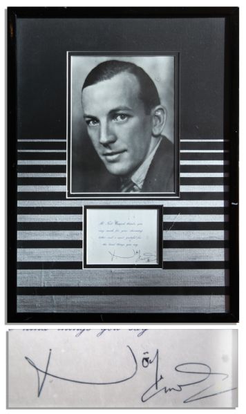 Noel Coward Signed Thank You Note