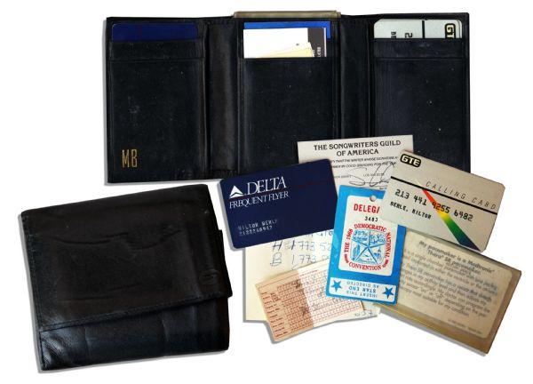 Television Legend Milton ''Uncle Miltie'' Berle Personal Wallet -- Contains His Ticket to the 1968 Democratic Convention, Photo of a Lady & Other Items