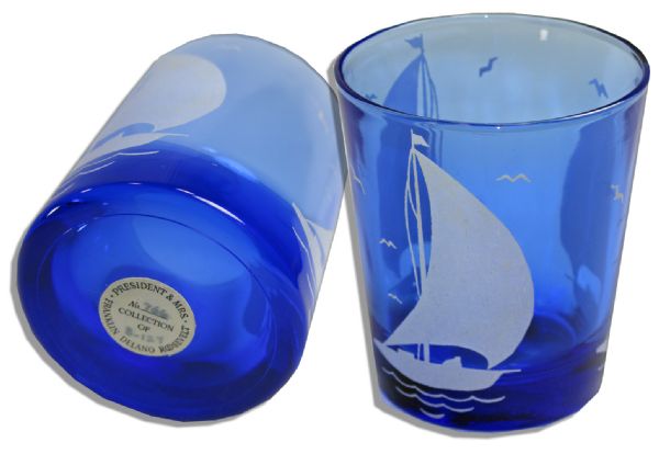 Franklin Delano Roosevelt's Nautical Scene Water Glass