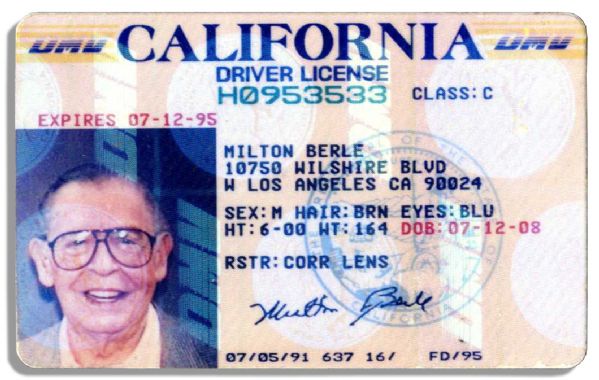Milton Berle's Driver's License