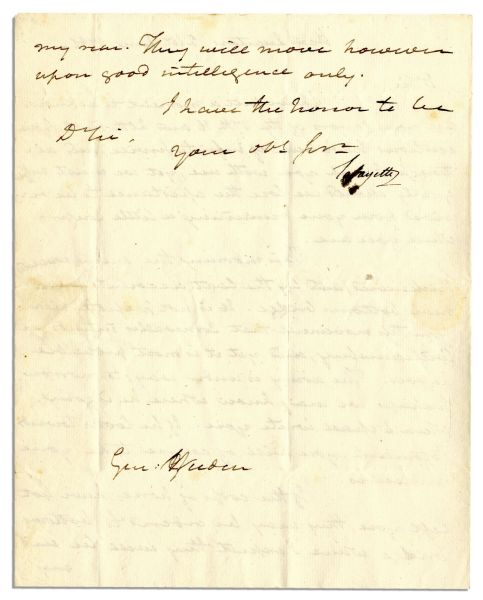 Lafayette Writes Re: the Virginia Campaign to Pin Down Cornwallis Just Four Months Before Yorktown's Surrender Noting That the Enemy Has Left Richmond and Was Possibly Headed to Williamsburg