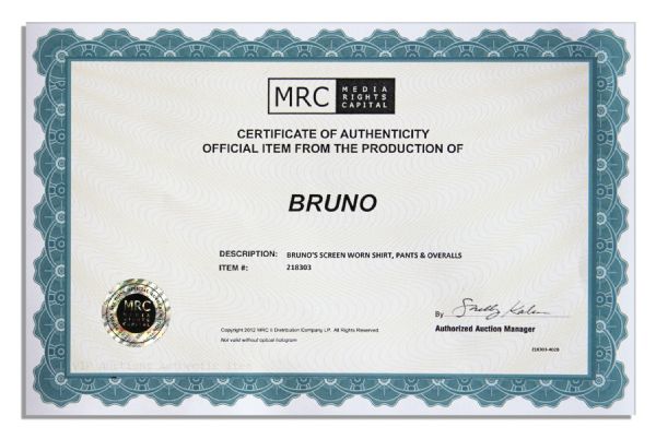 Sacha Baron Cohen Screen-Worn Wardrobe From Comedy ''Bruno''