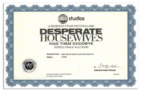 Varied Collection of Props Used Onscreen by Marcia Cross on the Hit Series ''Desperate Housewives'' -- With Two Signed Photos & COA From ABC Studios