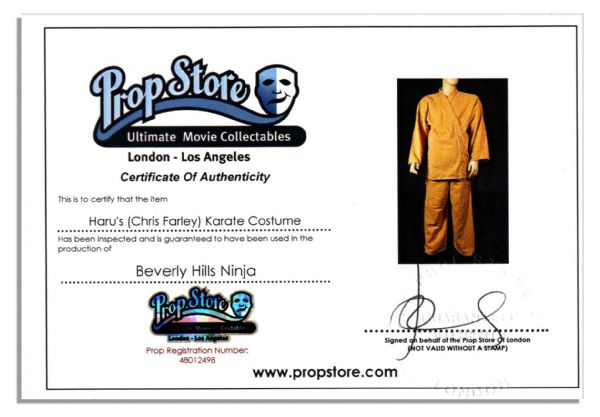 Chris Farley ''Beverly Hills Ninja'' Costume -- One of the Final Films in The Comedic Actor's Career