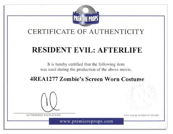 ''Resident Evil: Afterlife'' Screen-Worn Zombie Costume