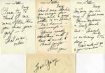Lot of Three Autograph Notes by Lucille Ball -- Referencing Another Famous Sitcom, ...Youll miss Florence Henderson in Brady Bunch...