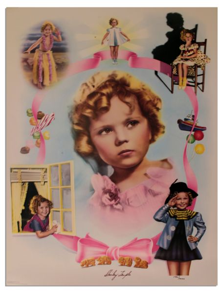Shirley Temple Signed 1977 Limited Edition Poster -- Scenes From 1930's Films of Everybody's Favorite Child Star 