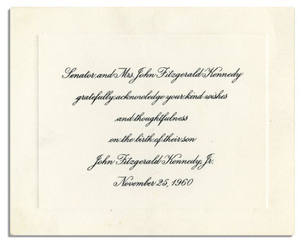 1960 Birth Announcement of John F. Kennedy Jr.