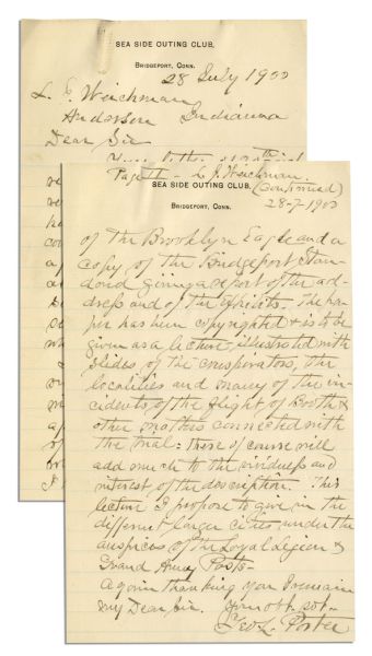 Lincoln Assassination Letter -- Signed by Doctor in Charge of Imprisoned Mary Surratt & Other Conspirators