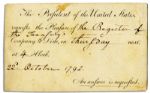 Unusual Fully Filled Out George Washington Presidential Invitation to Joseph Nourse, 1st U.S. Register of the Treasury -- Dinner Likely Concerned the Payment of Clothing for Troops in 1793