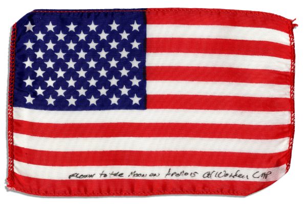 Apollo 15 Flown 6.25'' x 4.25'' American Flag -- Signed by NASA Astronaut Al Worden
