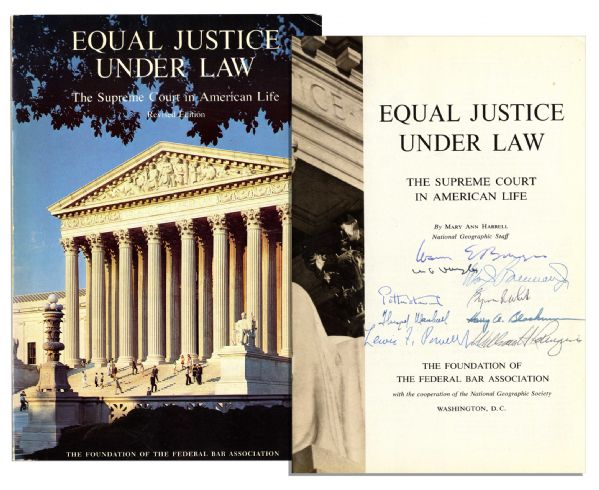 ''Equal Justice Under Law'' Book Signed by All 9 Justices of the Warren Burger Supreme Court