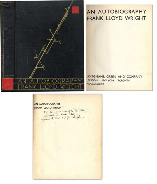 Frank Lloyd Wright Signed First Edition of His Autobiography