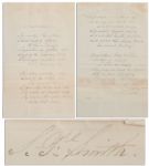 Samuel Francis Smith Handwritten & Signed Copy of America -- His Magnum Opus, Also Titled My Country, Tis of Thee