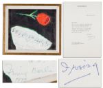 Irving Berlin Original Artwork & Autograph Musical Quotation Signed -- From His Most Famous Song of All Time, White Christmas -- With an Additional 1973 Typed Letter Signed