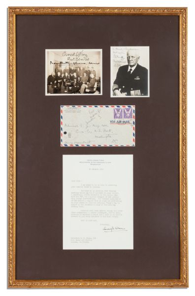 World War II Signed Naval Collection -- Including Signed Photos by Admirals Nimitz & King