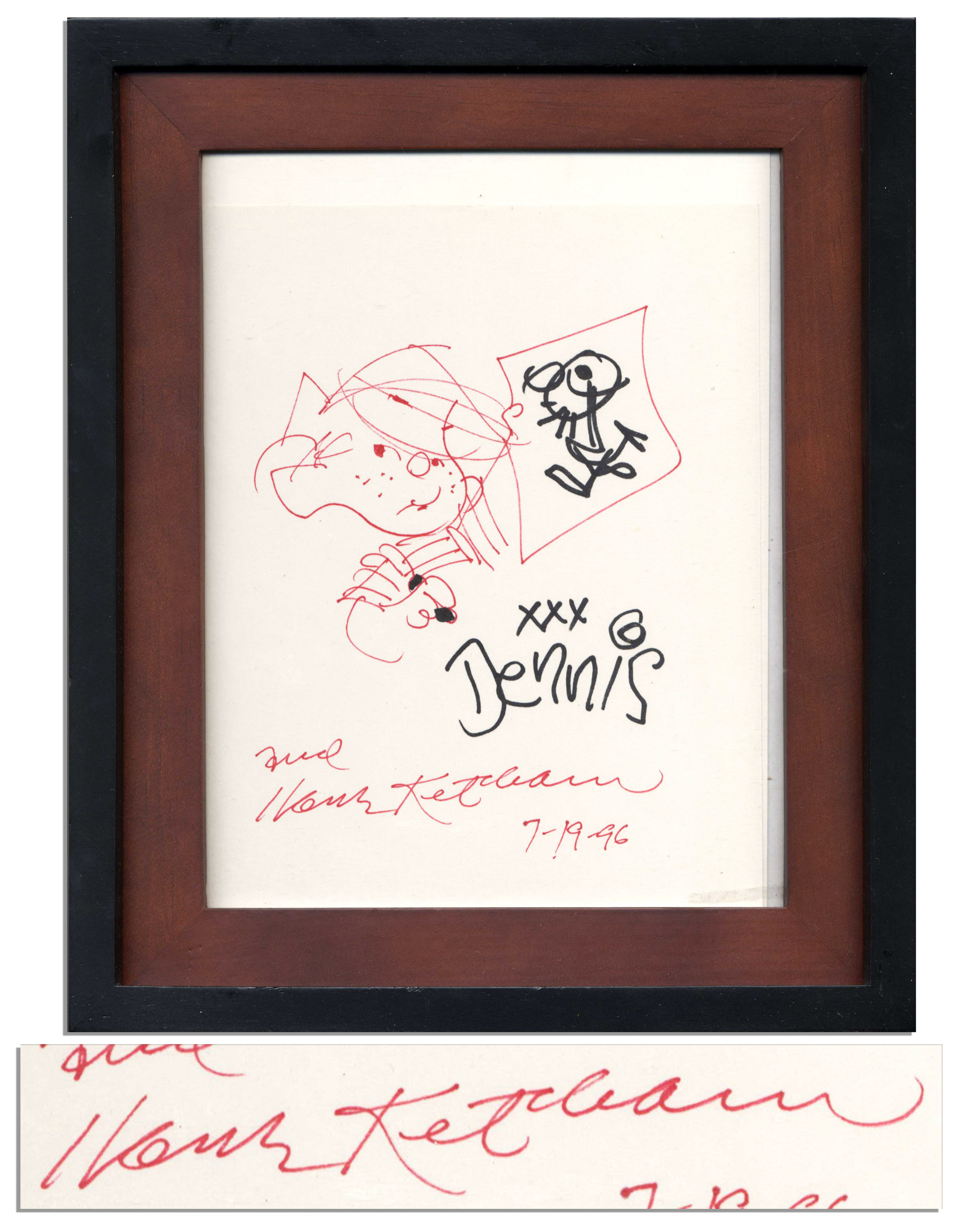 Lot Detail - Hank Ketcham Signed Sketch of Dennis The Menace