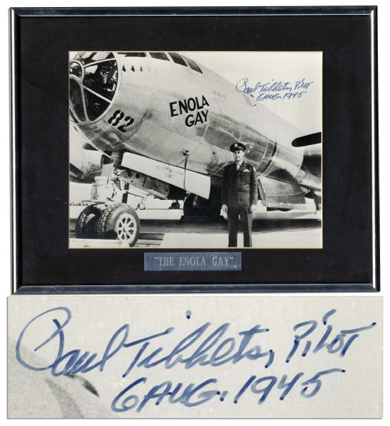 Enola Gay WWII Photo Signed by Its Pilot, Paul Tibbets