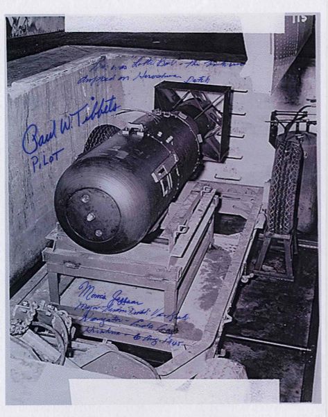 Enola Gay 8'' x 10'' Signed Photo -- ''This was 'Little Boy' - the bomb we dropped on Hiroshima''