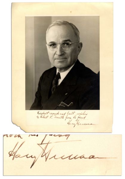 President Harry S. Truman Signed 11'' x 13.75'' Photo