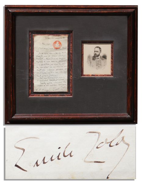 Emile Zola Autograph Letter Signed Discussing His Masterpiece Novel -- ''...I submit to you the full right for Great Britain to translate my book 'Germinal' into...English...''