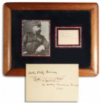 John Philip Sousa 1929 Autograph Musical Quotation Signed of the Foshay Memorial March -- Sousa Prevented the March From Being Played After Wilbur Foshays Check to Him Bounced