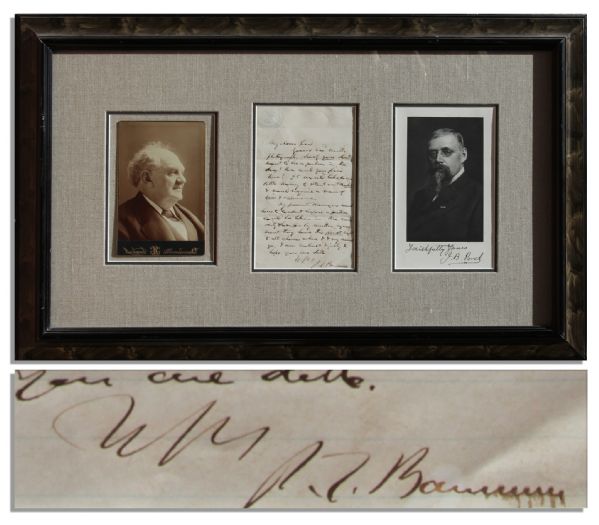 P.T. Barnum Autograph Letter Signed to His Manager Major J.B. Pond -- ''...Surely you don't want to be a partner in the show! How could you find time? It would take some little money...''