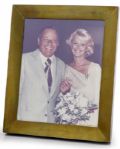 Frank Sinatra Brass Picture Frame Gifted to Fellow Entertainer Milton Berle -- Engraved Love, Barbara And Francis