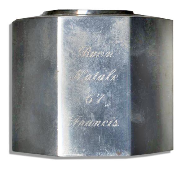 Frank Sinatra Engraved Sterling Silver Candle Holder -- Engraved as ''Francis''