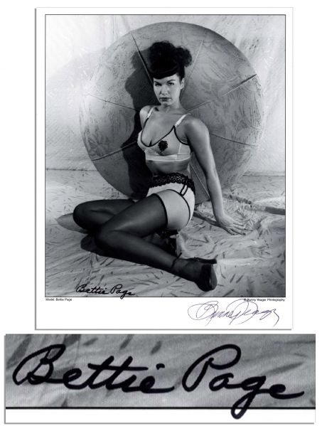 Bettie Page Signed 8'' x 10'' Photo