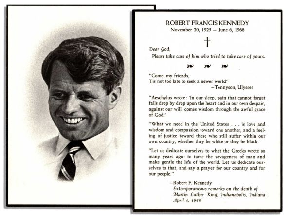 Robert F. Kennedy Memorial Card